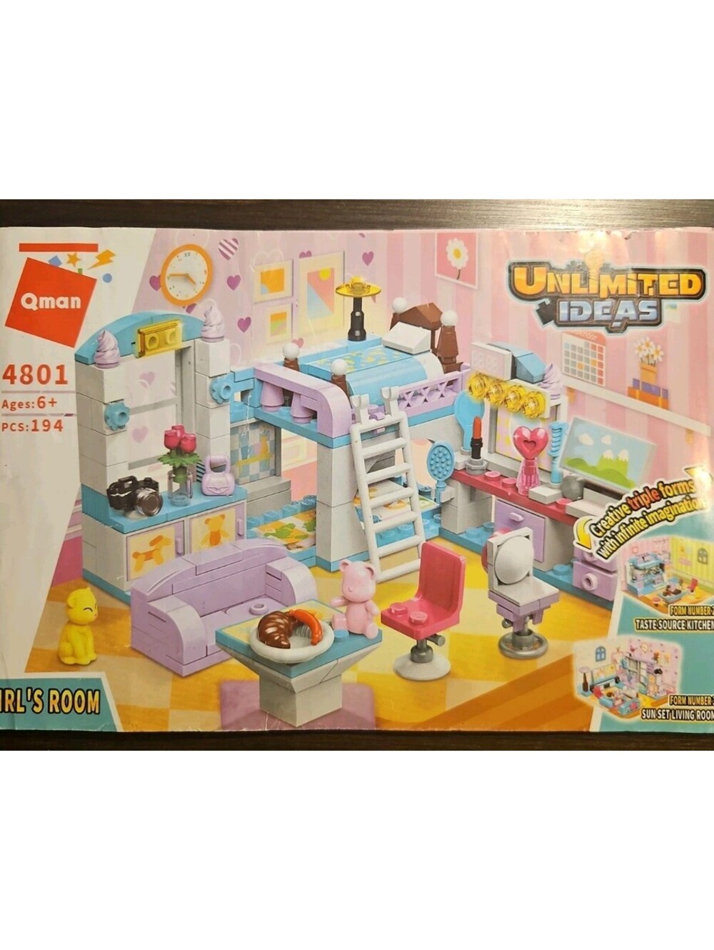Qman 4801 Unlimited Ideas Girls Room Building Instruction Manual Only
